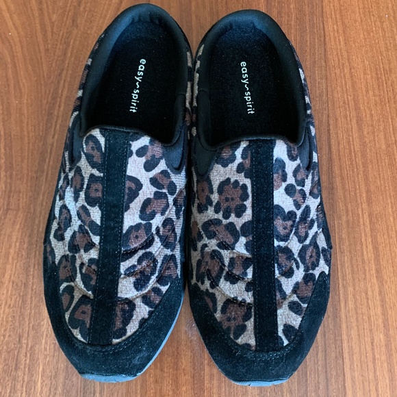 Easy Spirit Shoes - Leopard Suede Slip On Sneakers 10 WW NWOT